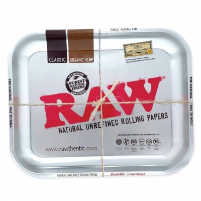 RAW METAL TRAY LARGE - STEEL METALLIC 1CT